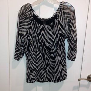 Petite graphic design top. INC International Concepts.